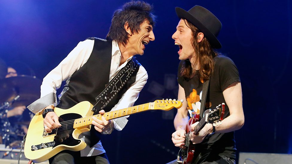 James Bay playing with Keith's fellow Stone Ron Wood