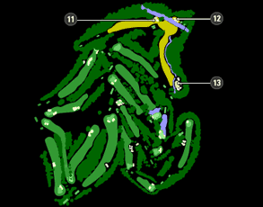 Overview of full course with Amen Corner highlighted