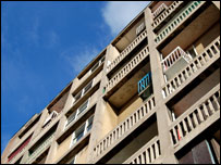Park Hill flats, from below