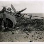 Another ‘Bisley’ bit the dust. All that remained of a Bombay after jerry had laid a bomb right on it Kufra Oasis September 1942. Three Bombays ‘written off’ and three jerries brought down by small arms fire.