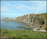 The coastline near Hartland Quay