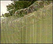 Prison wall and wire
