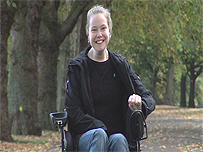 Jamie in her wheelchair