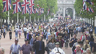 People in the Mall in cental London
