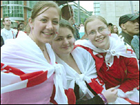 England fans watching the Big Screen