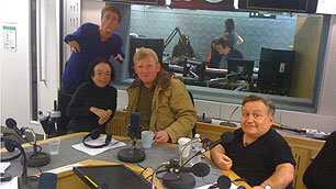 Mat, Liz Rob and Simon in studio