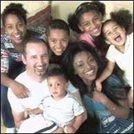 Stephanie Benson with husband and her five children