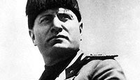 Italian leader Benito Mussolini, shown in full Fascist uniform