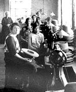 Hatters at Hatton's hat factory