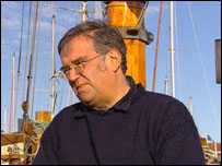 Roger Burman on his boat