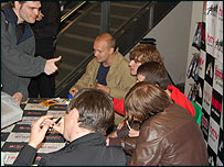 The Twang meet fans