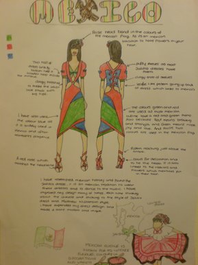 Mexican dress for fashion competition