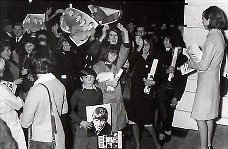 The crowd outside the Gaumont waiting to see The Beatles (Copyright Archant)
