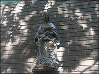 The plaque to the shrine of our lady of grace