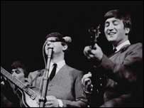 The Beatles performing in 1963