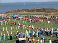 The finish area