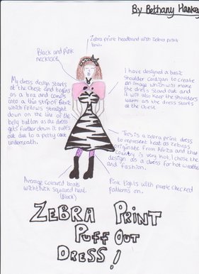 Zebra print puff out dress