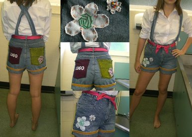 High waist 60's themed shorts