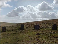 Stone circle at Grey Wethers