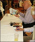 Frank Williams with memorabilia from the day
