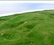 Aerial picture of the forgotten golf course on the coast