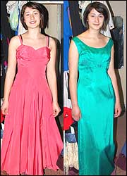 Sarah in two dresses