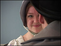 Actress dressed as Jane Austen