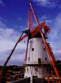 Four sails in place
