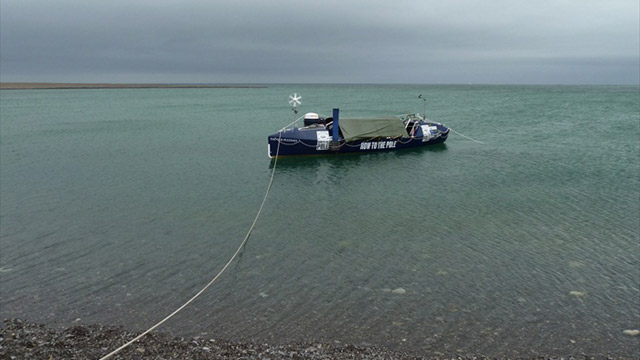The Ice Boat moored in the bay