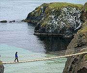 Rope bridge connecting the island to the mainland
