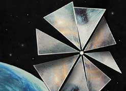 A solar sail in space