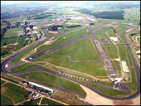 An aerial view of the Silverstone circuit