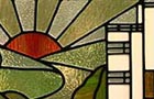 1920s stained glass with sun motif