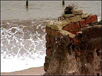 Crumbling cliffs