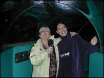 Sue Sweeney with Anna Etchells from the Blue Reef Aquarium