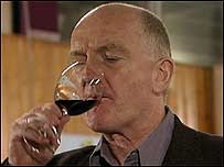 Oz Clarke drinking wine