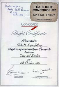 A flight certificate