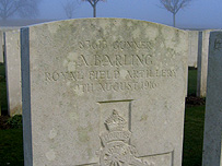 Alfred Barling's memorial gravestone