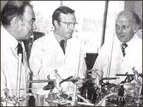 Dr Stewart Adams (right) in the 1960s