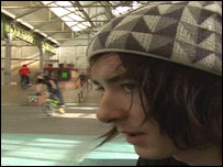 Skater sharing his views