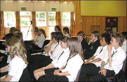 Endon High School pupils listen attentively