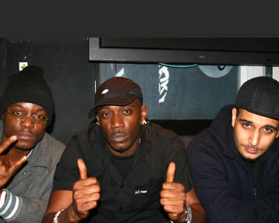 L to R: MC Fun, Skibadee and MC Riddla
