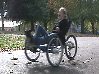 Jamie on her adapted bike