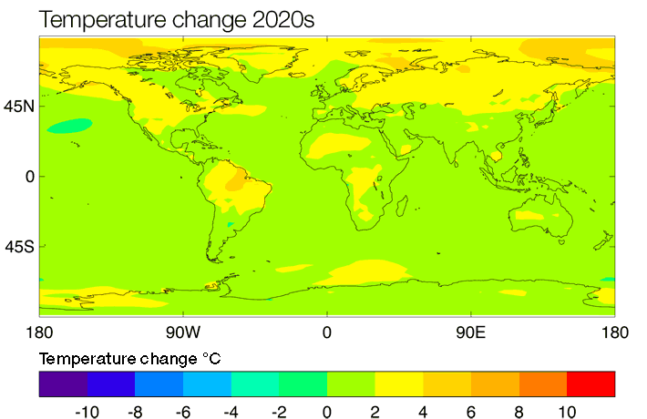 Global temperatures in 2020s