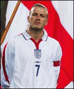 David Beckham in England shirt