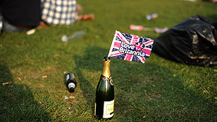 Celebrations on Clapham Common in London during the royal wedding