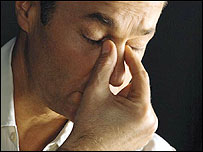 Tired and depressed man
