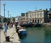 The festival venue on Plymouth's Barbican 