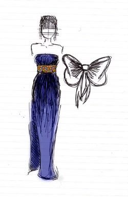 Blue Roman Insprired Gown