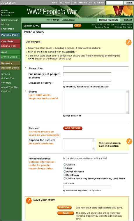 Contribute form